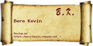 Bere Kevin névjegykártya